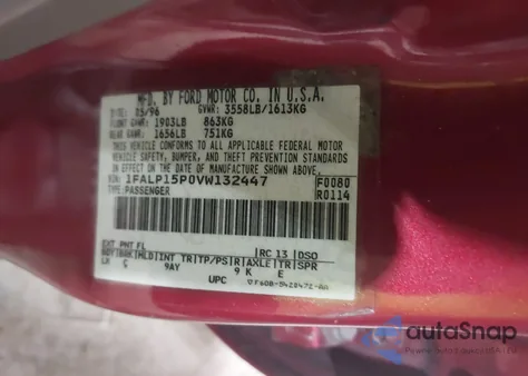 1997 Ford Escort from USA, damaged, VIN 1FALP150VW132447